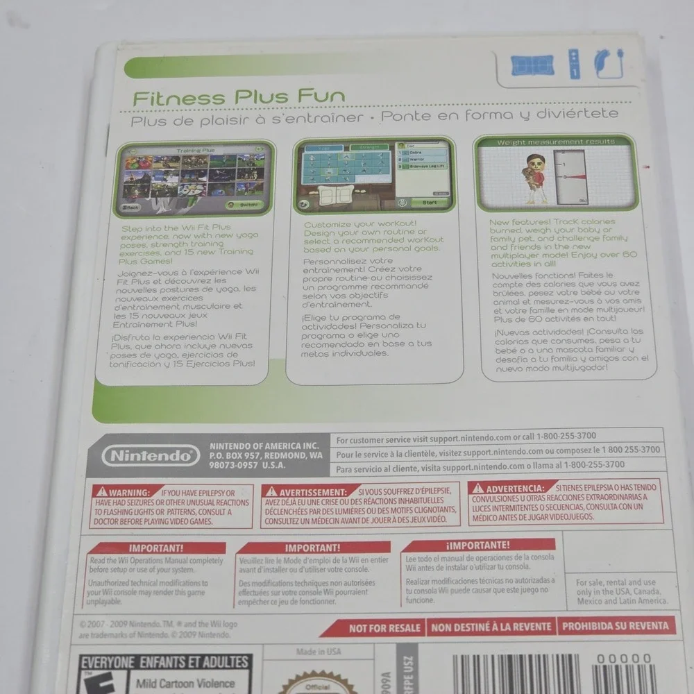 Wii Fit Plus Nintendo Wii Complete CIB Case Manual Disc Tested
